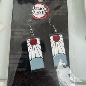 Hot Topic Demon Slayer Earrings - Red, White, Blue